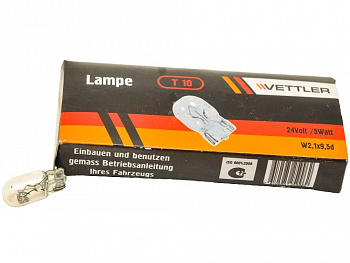 Лампа 24В бесцок малая белая ( W 5w)