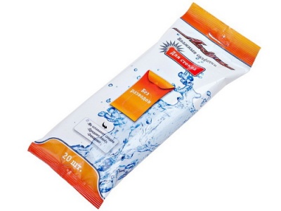 Салфетки для стекла влажные AIRLINE (20шт) (AN-M-01)