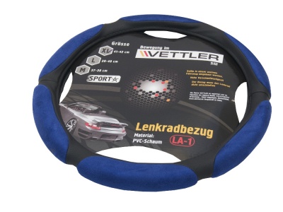 Оплетка на руль XL 41-42 (Газель) СПОНЖ Голубой 6 подушек