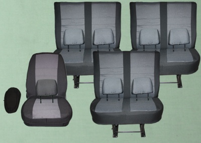Чехлы на сиденья Газель Некст 7-ми мест (6+1) (2-й ряд спинка, как у водительского)