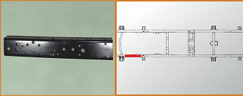 Усилитель рамы 3302 №1 под амортизатор передн. левый (4мм) L-630мм