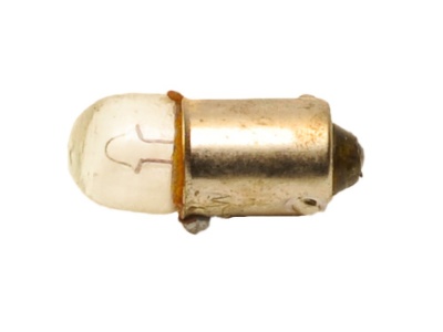 Лампа 12В 1 конт малая с цок белая (диам9) (T 4w)