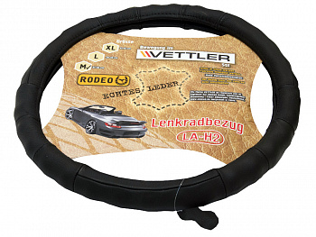 Оплетка на руль M 37-38 (2108-15,иномарки) нат кожа Черный VETTLER RODEO