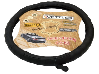 Оплетка на руль M 37-38 (2108-15,иномарки) нат кожа Черный VETTLER RODEO