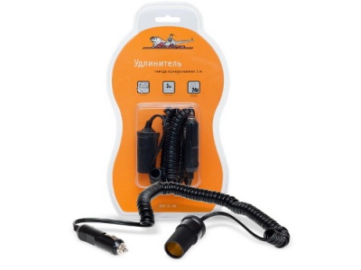 Разветвитель в прикуриватель (1 гнездо-3 метра) "AIRLINE" (ASP-3L-06)