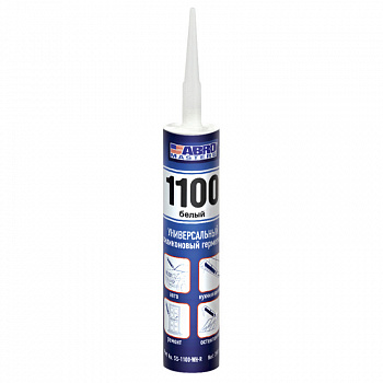 Герметик в тубе под шприц универс силикон белый (280мл) "ABRO Masters"