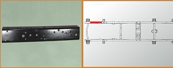 Усилитель рамы 3302 №1 под амортизатор передн. правый (4мм) L-630мм