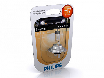 Лампа гал Н7 55 W Филипс PHILIPS 12V +30% Premium (1шт)