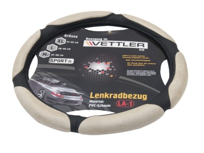 Оплетка на руль M 37-38 (2108-15,иномарки) СПОНЖ Бежевый 6 подушек