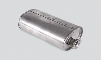 Глушитель УАЗ Хантер инжект коротк труба (вх2 отв +вых3 отв)  эллипс НЕРЖАВЕЮЩ Баксан 