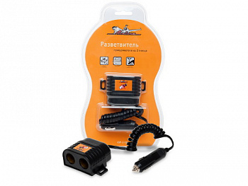 Разветвитель в прикуриватель (2 гнезда) удл."AIRLINE" (ASP-2-05)