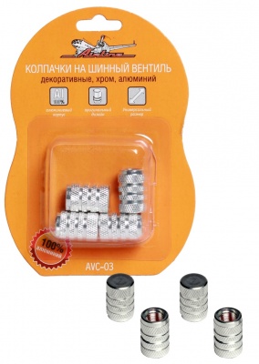 Колпачок вентиля камеры Декоративный хром круглый (к-т 4 шт)